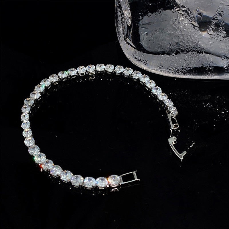 Zircon glass bead square heart adjustable bracelet