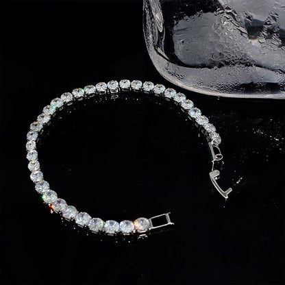 Zircon glass bead square heart adjustable bracelet