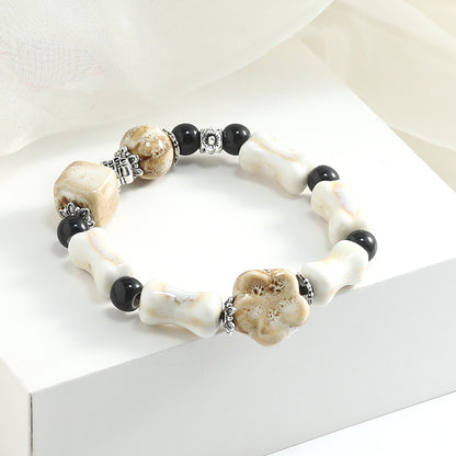 Large bead ceramic bracelet