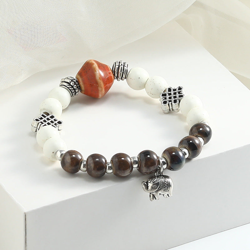 Large bead ceramic bracelet