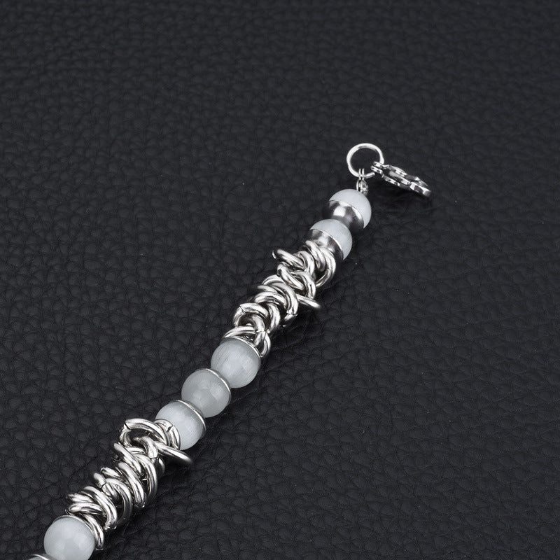 Cat's eye titanium steel non-fading bracelet