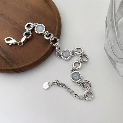 s925 pure silver enamel bracelet