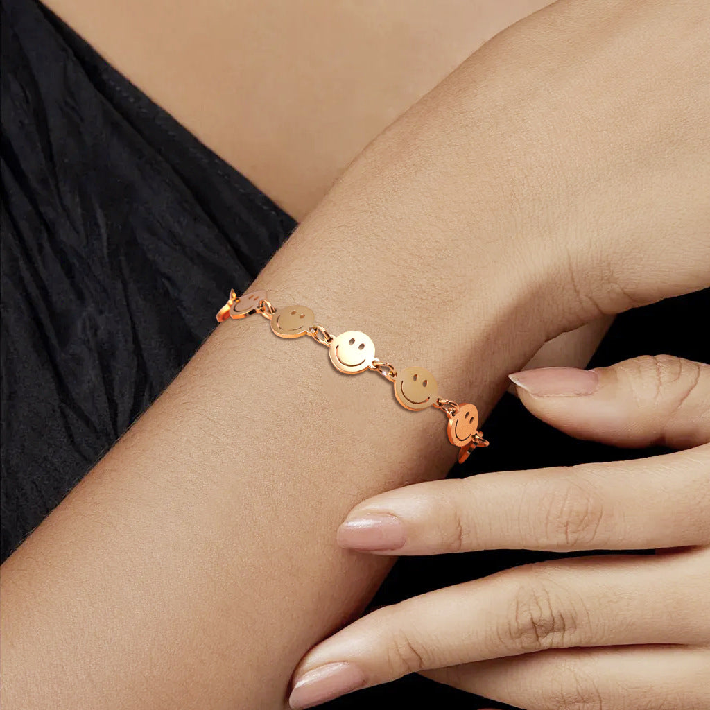 Stainless steel smile bracelet