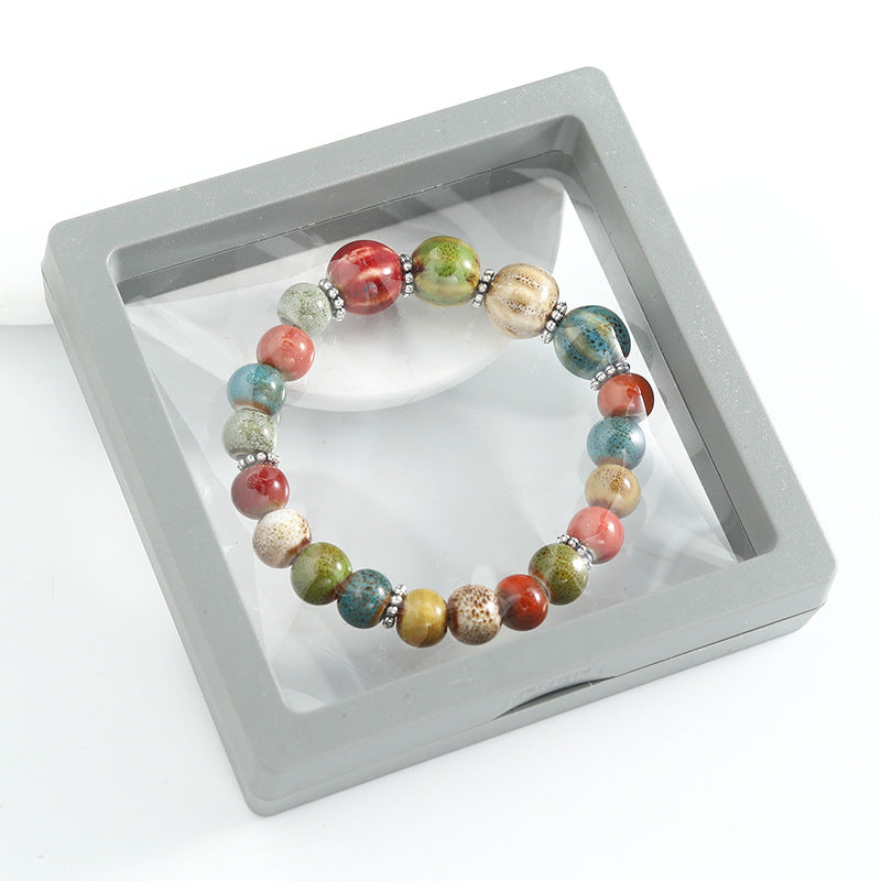 Ethnic-style ceramic beaded bracelet, artistic