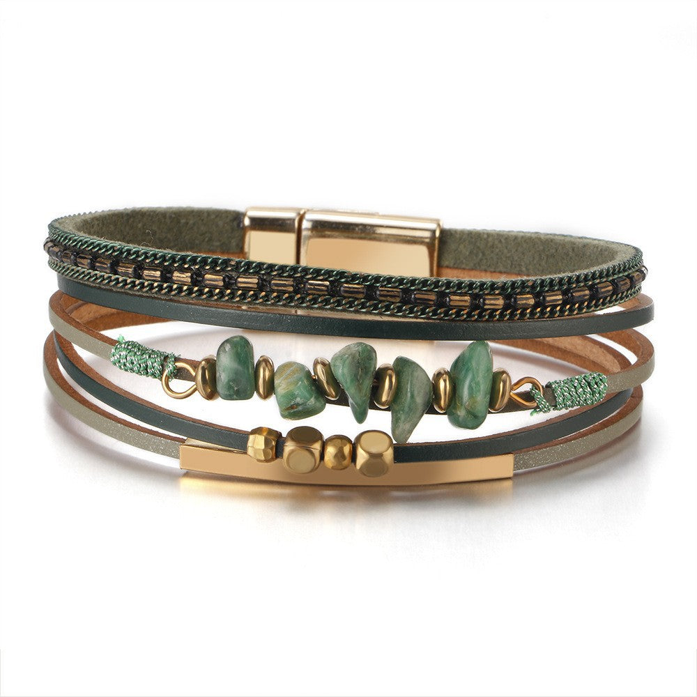 Hand-woven leather bracelet