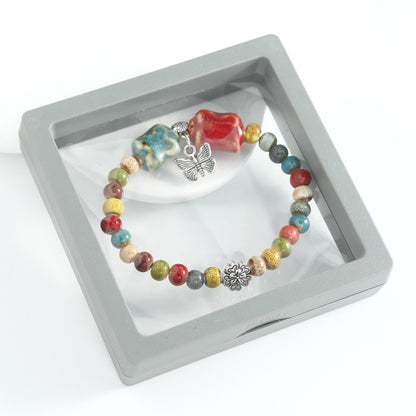 Ethnic-style ceramic beaded bracelet, artistic