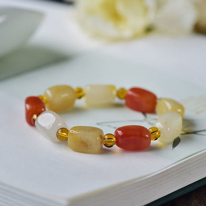 Natural gold thread jade bracelet