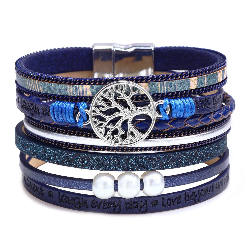 Cross bracelet with slightly set diamond magnetic clasp