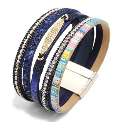 Cross bracelet with slightly set diamond magnetic clasp