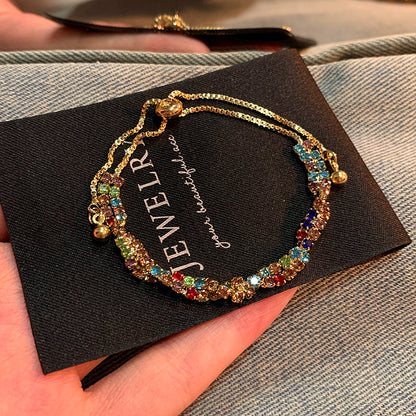 Stack colored dopamine zircon bracelets