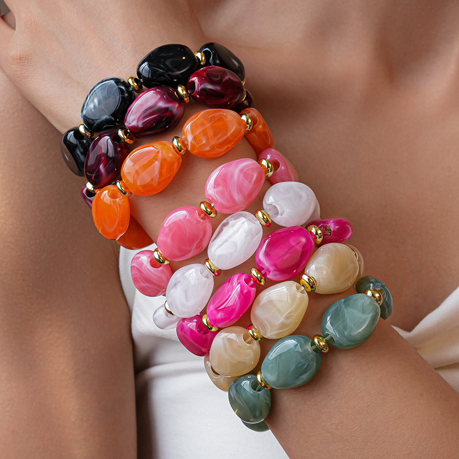 Acrylic irregular oval bracelet
