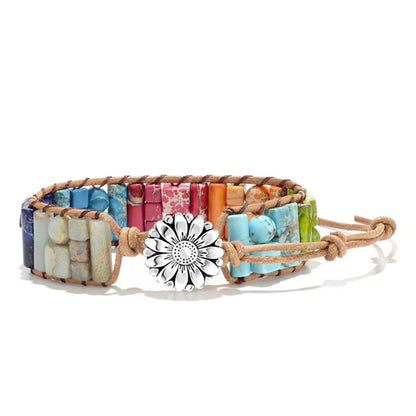 Hand-wound woven leather rope bracelet