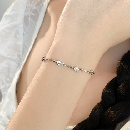 s925 sterling silver small bubble diamond bracelet