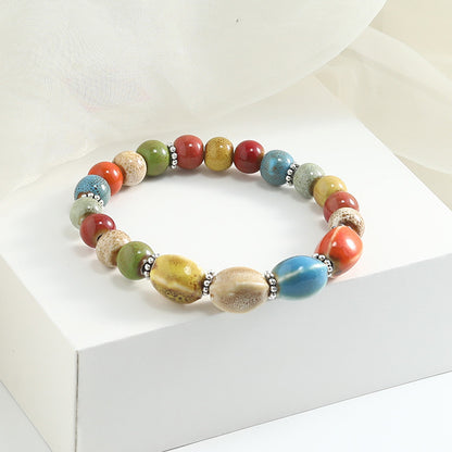 Large bead ceramic bracelet
