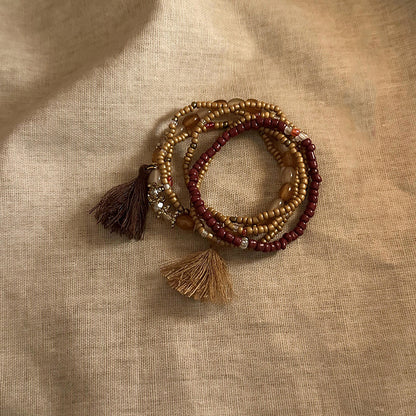 Multi-layered beaded bracelet