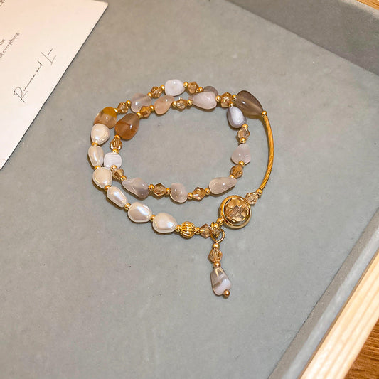 Artificial pearl crystal bracelet