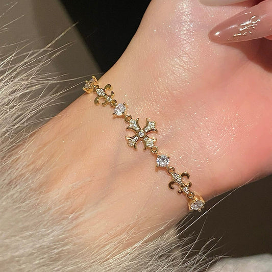The cross bracelet is a pull-out adjustable bracelet
