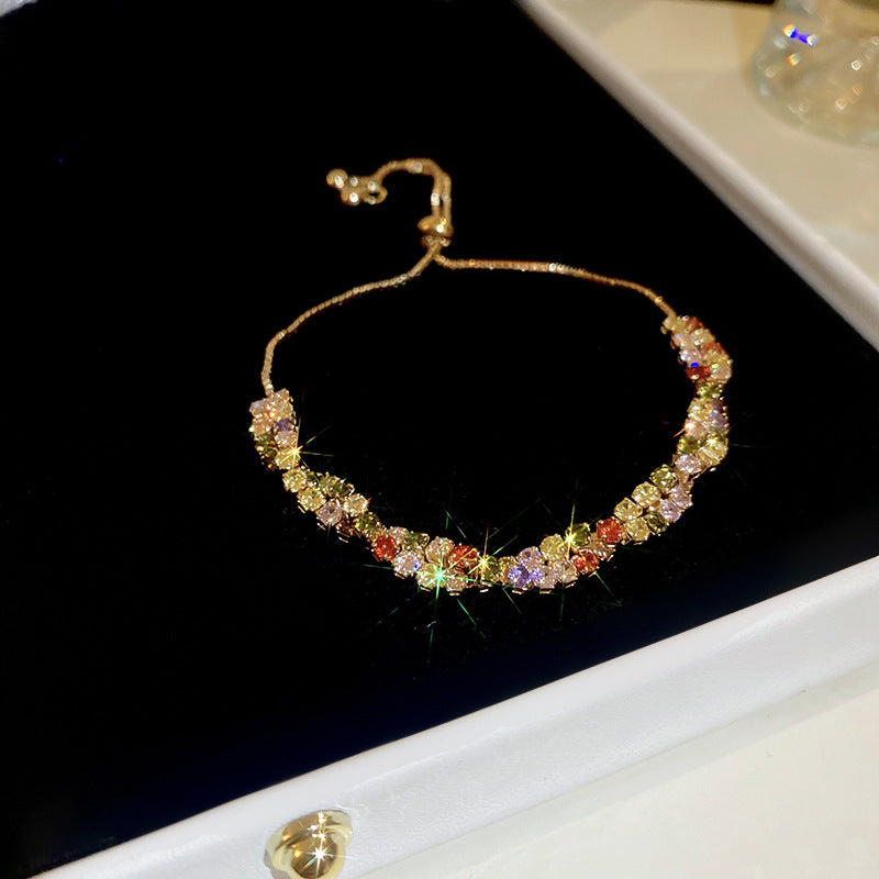 Dopamine colored diamond-encrusted bracelet