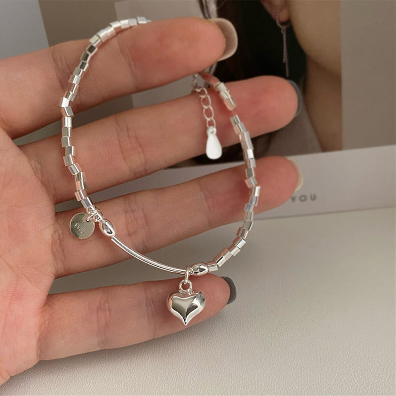 s925 sterling Silver cube Broken silver bracelet