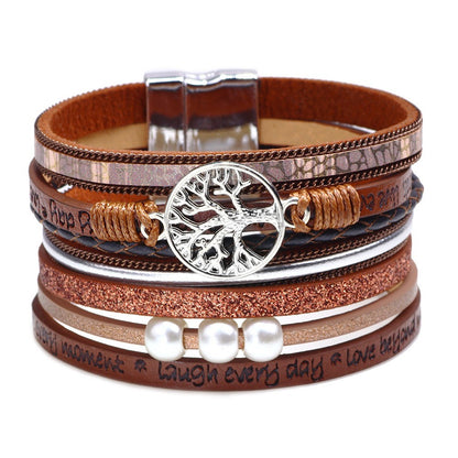Cross bracelet with slightly set diamond magnetic clasp
