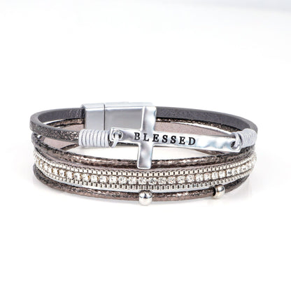 Hand-woven leather bracelet