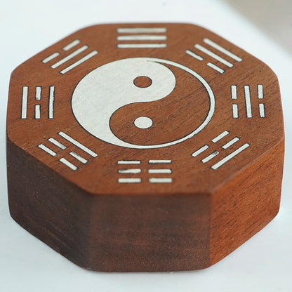 Jujube wood inlaid with silver, Tai Chi woven diamond knot bracelet