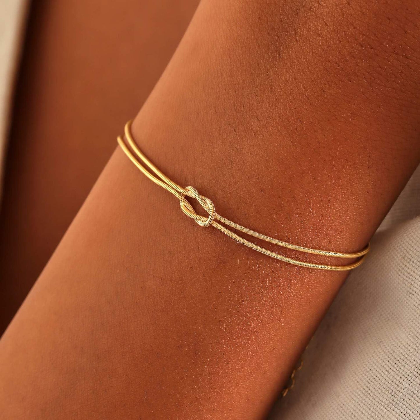 Knotted snake bone bracelet