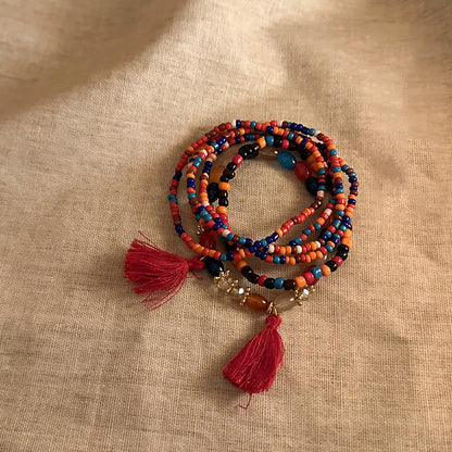Multi-layered beaded bracelet