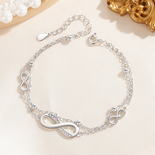 S925 Silver Circular 8-shaped circular symbol bracelet