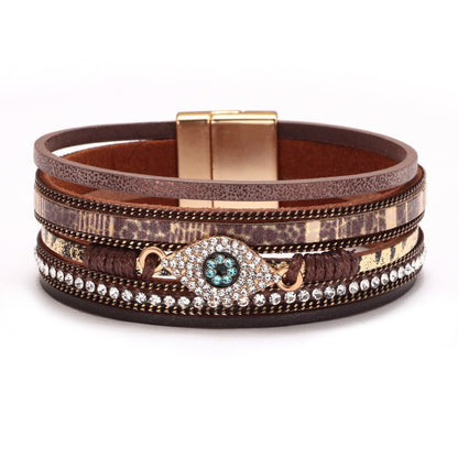Cross bracelet with slightly set diamond magnetic clasp