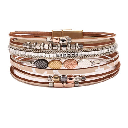Cross bracelet with slightly set diamond magnetic clasp
