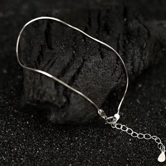 925 silver-plated snake-bone chain slim bracelet