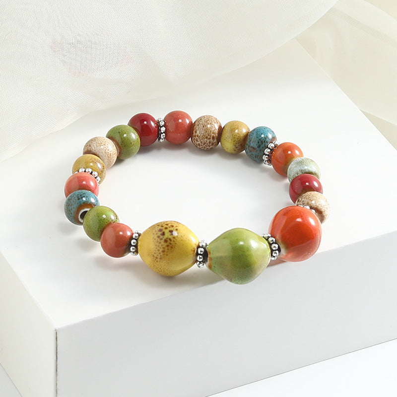 Large bead ceramic bracelet