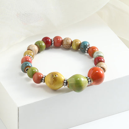 Large bead ceramic bracelet