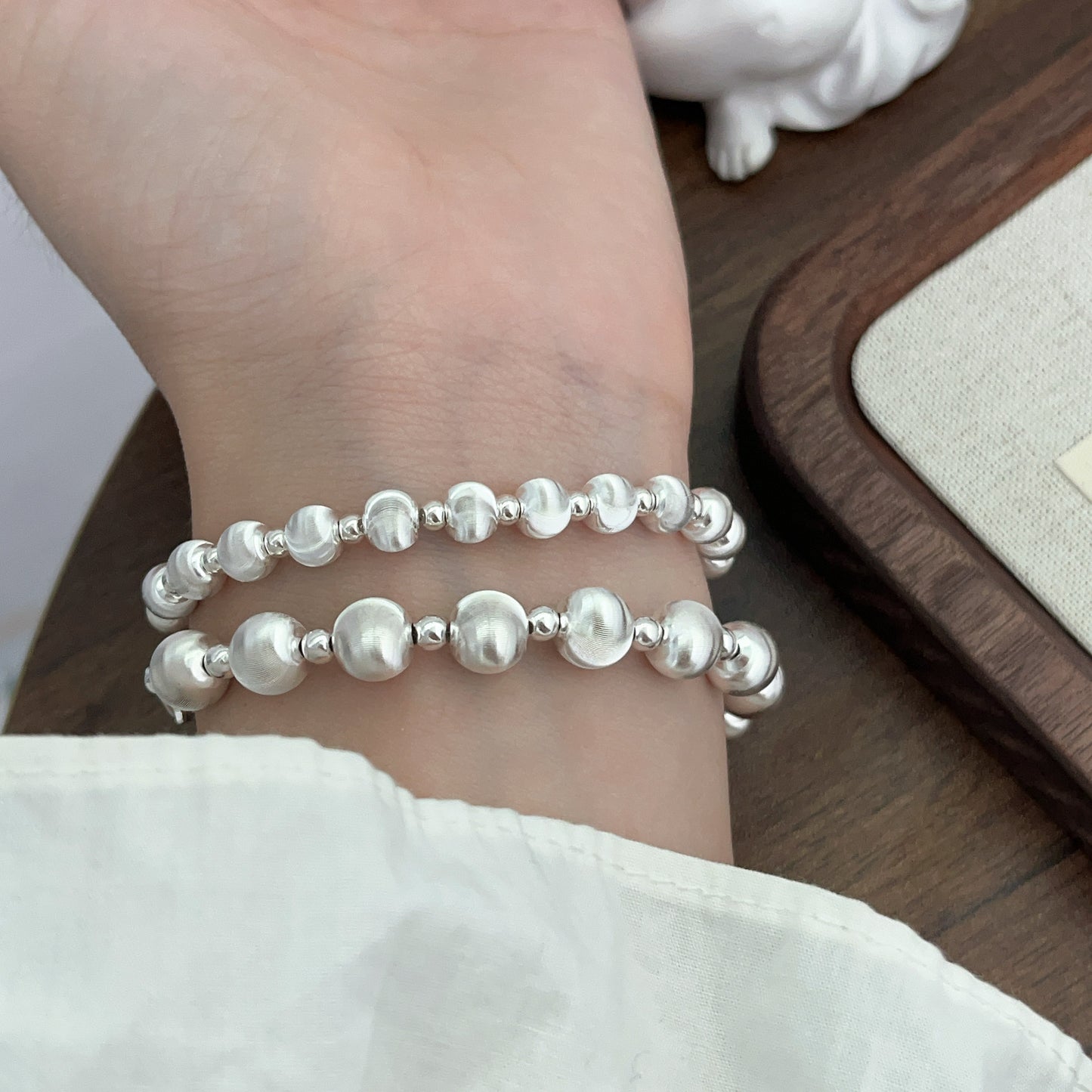 S925 sterling silver cat's eye Fortune Bead bracelet