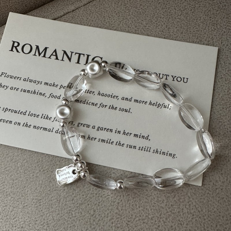 S925 pure silver white crystal bracelet