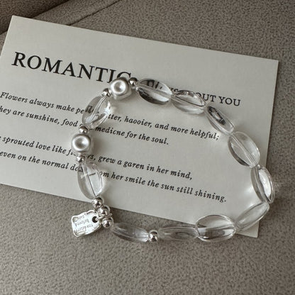 S925 pure silver white crystal bracelet