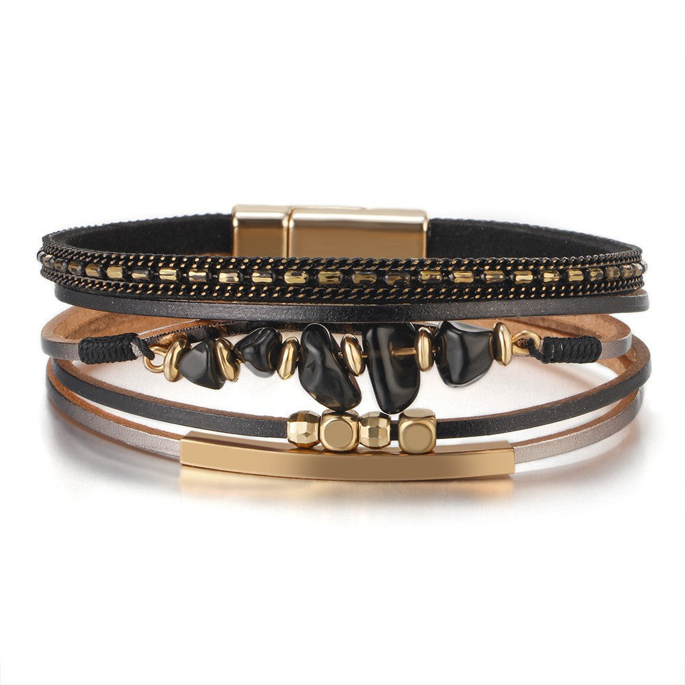 Hand-woven leather bracelet
