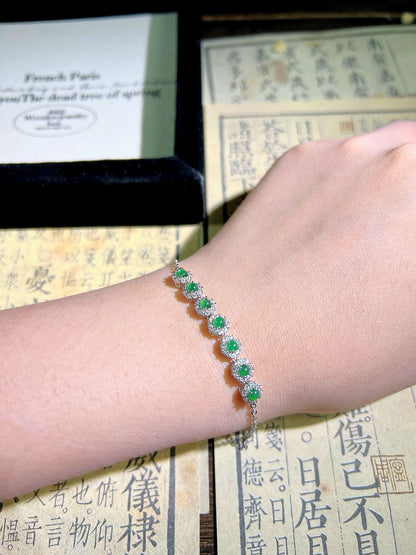 Natural blue water jade green bracelet