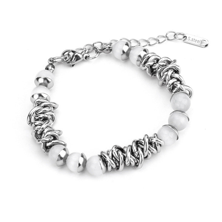 Cat's eye titanium steel non-fading bracelet