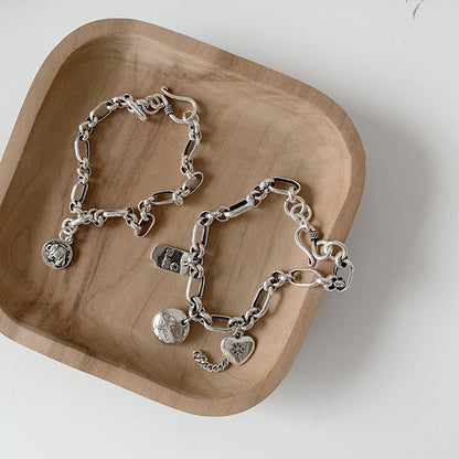s925 silver wholesale bracelet with double layers of stars and elephants