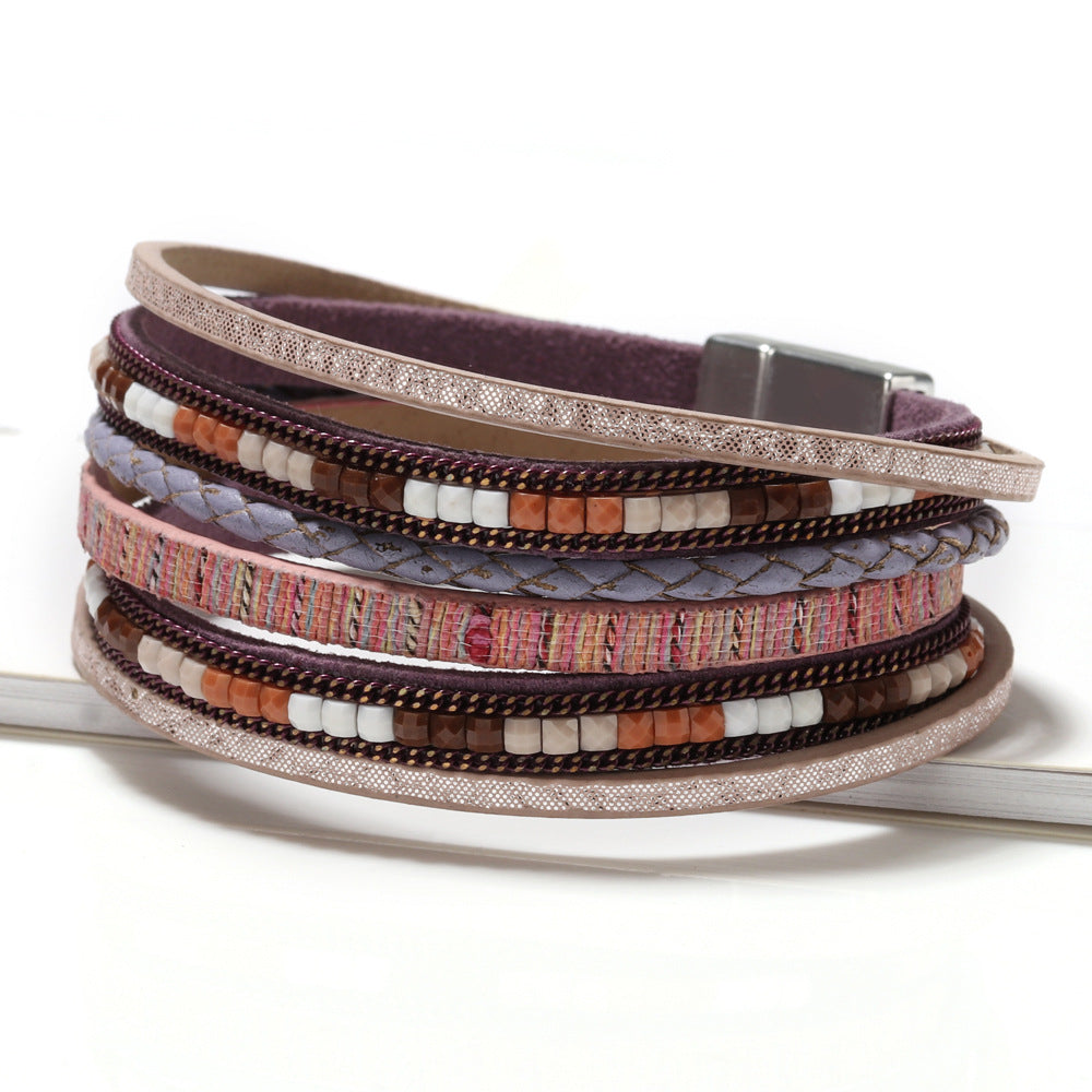 Hand-woven leather bracelet