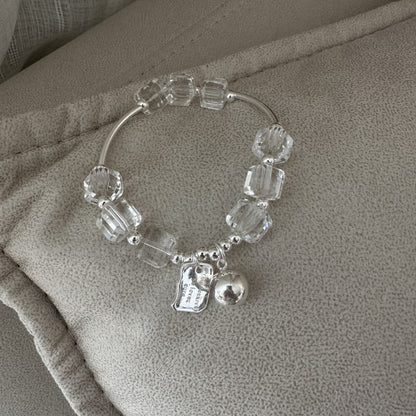 S925 pure silver white crystal bracelet