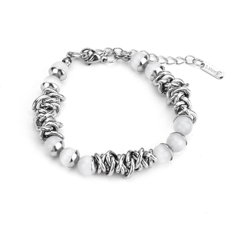 Cat's eye titanium steel non-fading bracelet