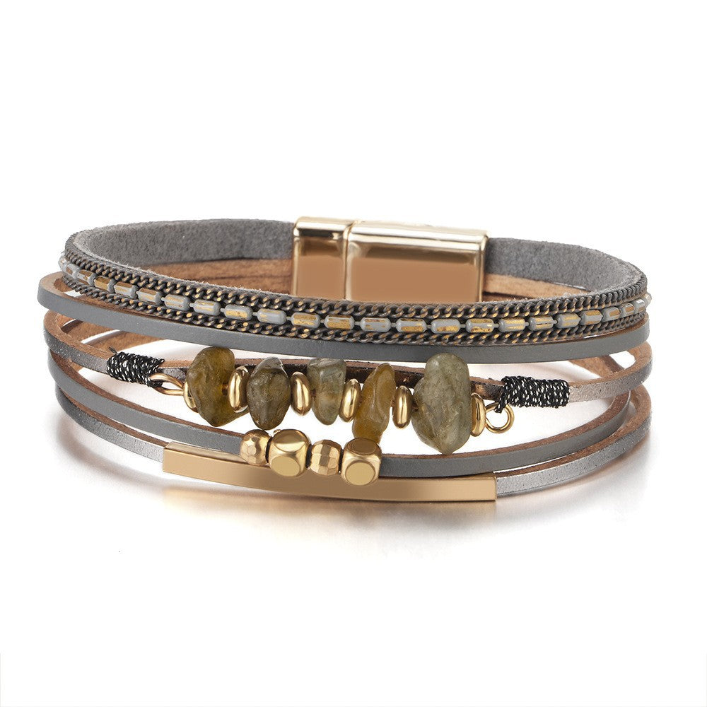 Hand-woven leather bracelet