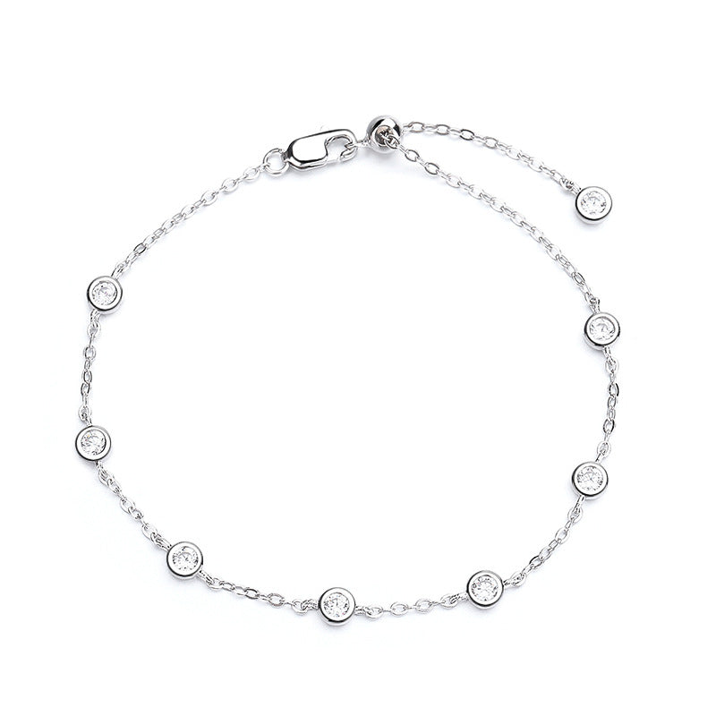 s925 sterling silver small bubble diamond bracelet