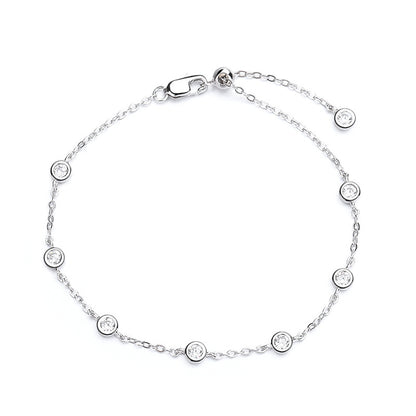 s925 sterling silver small bubble diamond bracelet