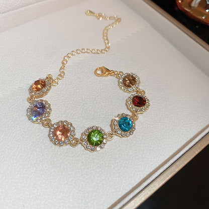 Colorful dopamine-encrusted diamond bracelet