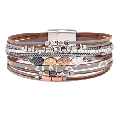Cross bracelet with slightly set diamond magnetic clasp