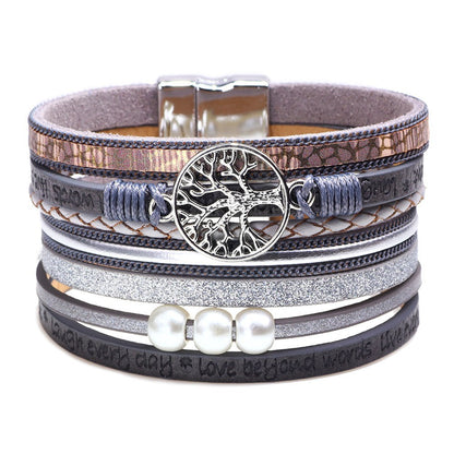 Cross bracelet with slightly set diamond magnetic clasp